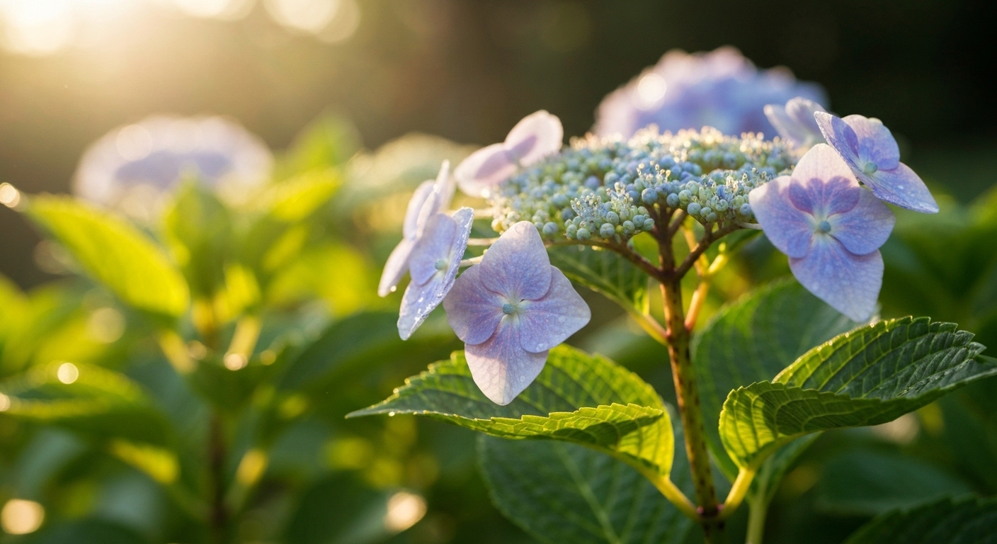 Illustration Hortensias : la taille réalisée en mars pour obtenir des fleurs plus grandes et spectaculaires