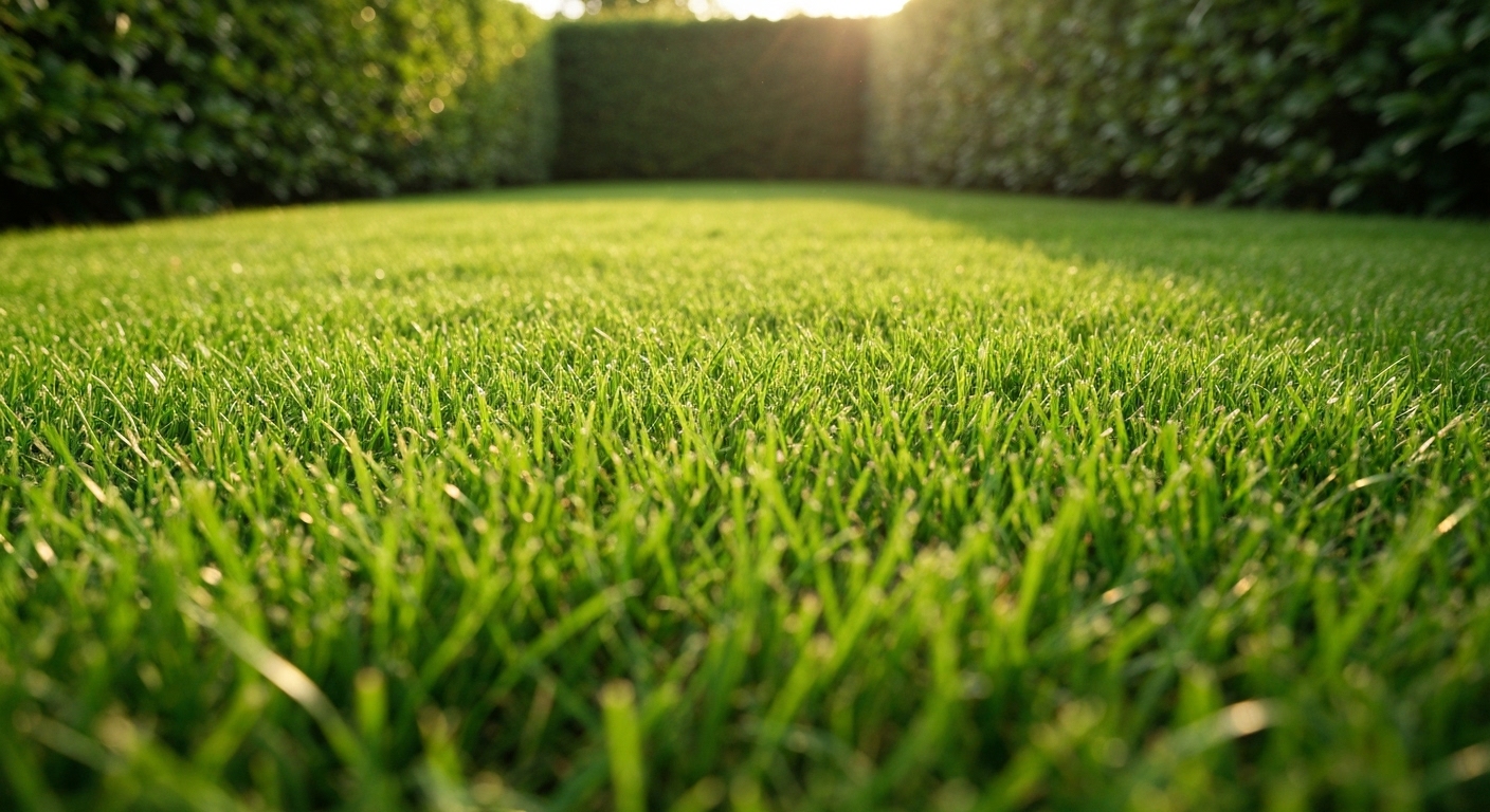 Illustration Pelouse dense et verte : engrais naturel à ajouter dès maintenant pour un gazon parfait