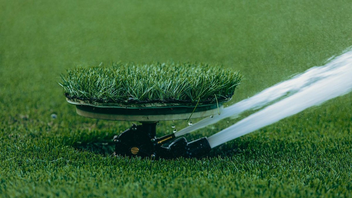 sprinkler watering lawn