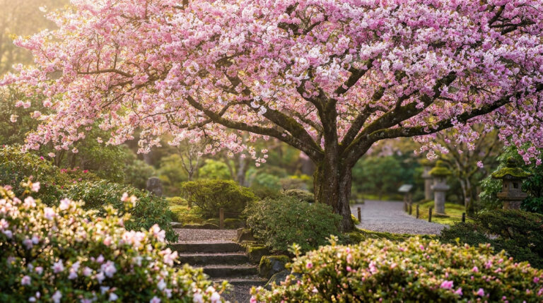 1. Le cerisier à fleurs ‘Kanzan’ : un show-stopper sans souc