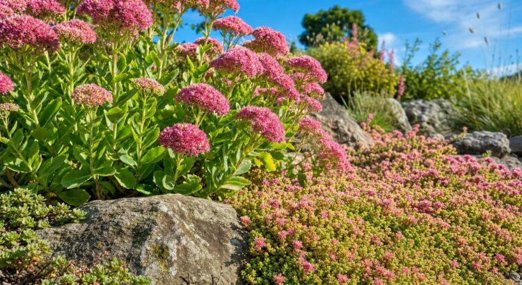 2. Le sedum (Sedum spectabile) – La succulente increvable